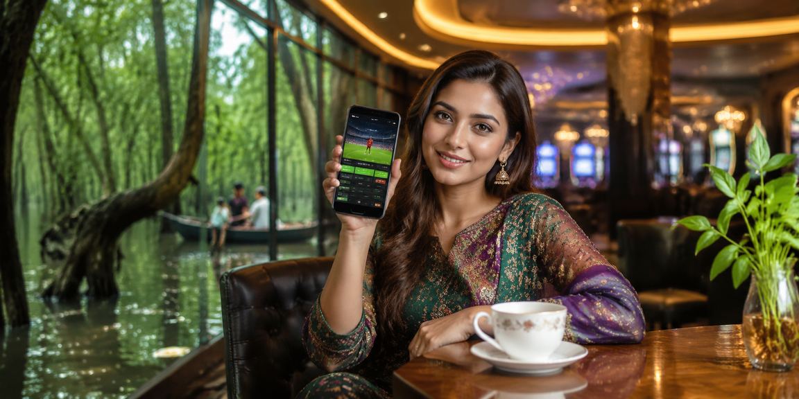 সিলেটে মোবাইল ফোনে neobet স্পোর্টস বেটিং অ্যাপ ব্যবহার করছেন একজন তরুণ